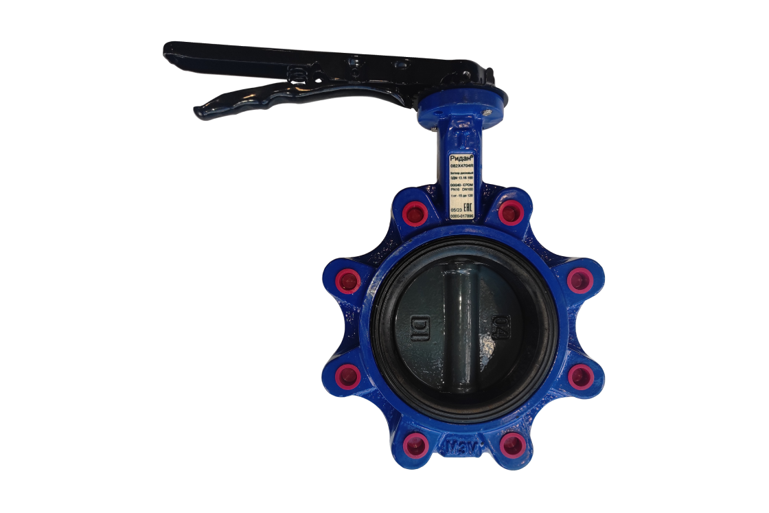 Ридан 082X4868R — Затвор дисковый ЗДМ с резьбовыми проушинами PN16, DN65, диск — нержавеющая сталь, с электроприводом 24В