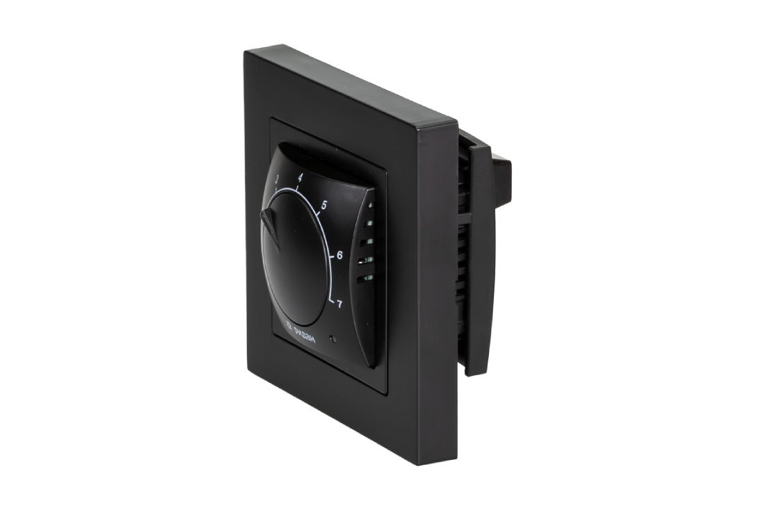 21RT0102R — Ридан Twist терморегулятор черный IP 21, размеры 84 x 84 x 53 мм, диапазон регулирования температуры 5...42 °С