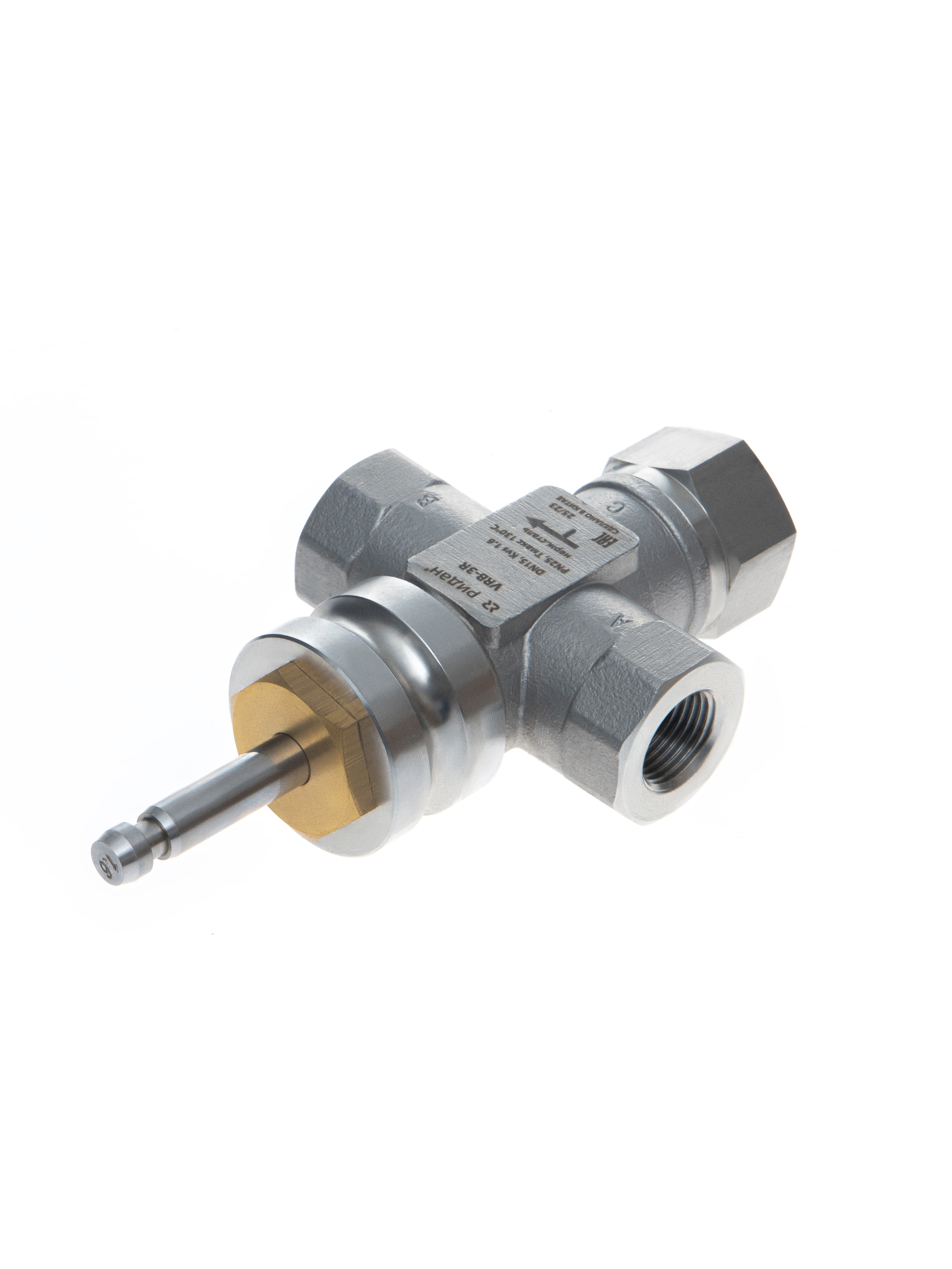 Ридан 065Z0213R — Клапан регулирующий с внутренней резьбой VRB-3R PN25, DN15, Kvs 1,6 м³/ч, трехходовой, седельный, внутренняя резьба, нержавеющая сталь