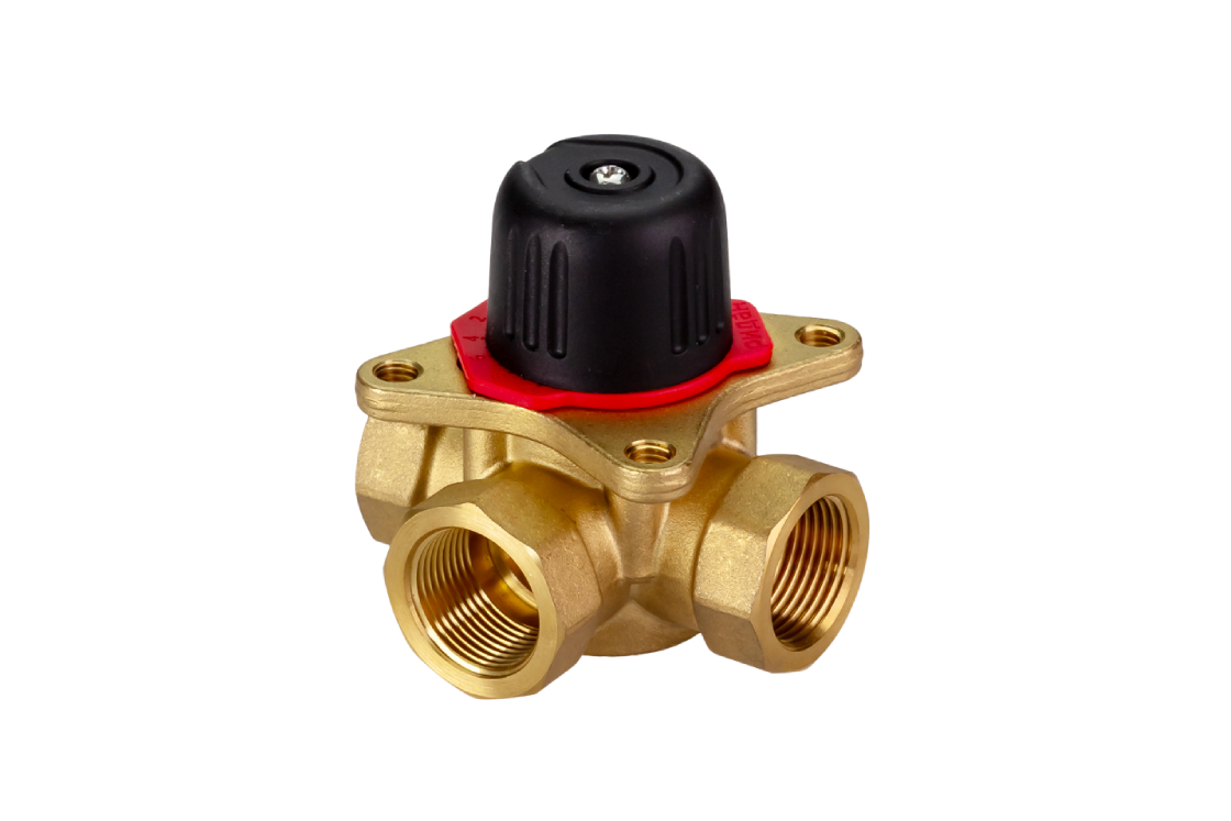 Ридан 065Z0404R — Клапан регулирующий поворотный HRB-3R PN10, DN20, Kvs 4.0, Tmax 110 °C, Rp3/4, корпус CW617N, трехходовой