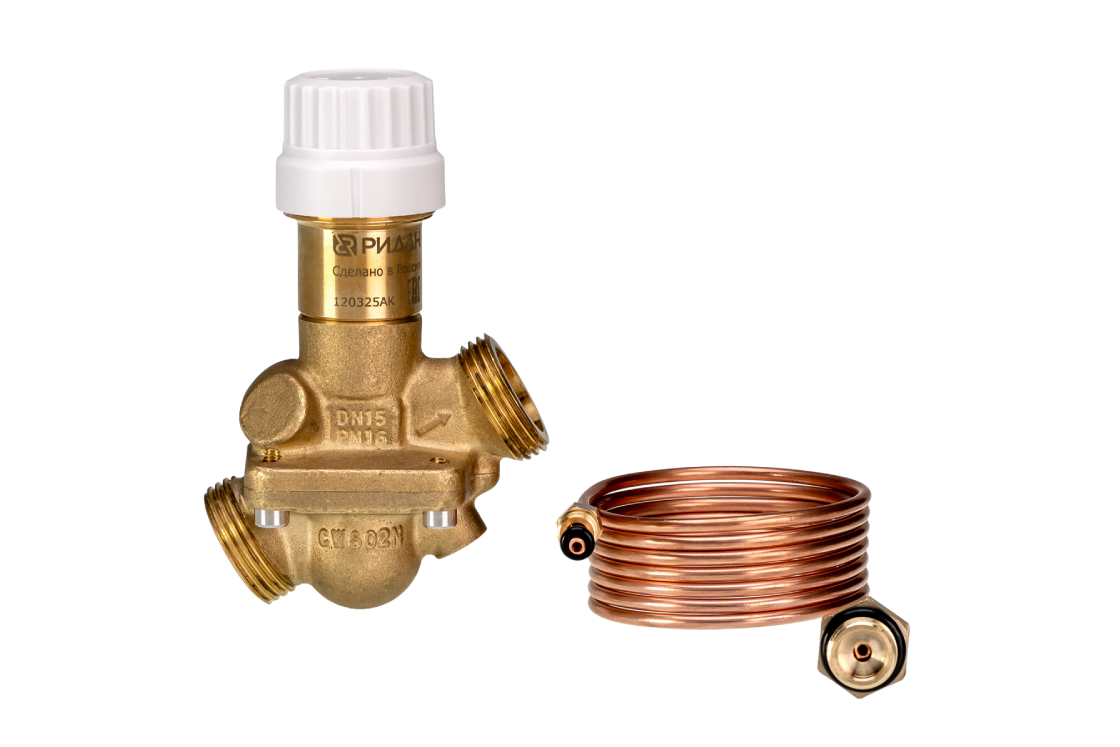 Автоматический комбинированный клапан-регулятор APQT с наружной резьбой Ридан