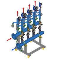 Ридан АУУ-МК-ХХХ/Y-v1- Стандартный коллектор диаметра XXX с кол-вом отводов Y
